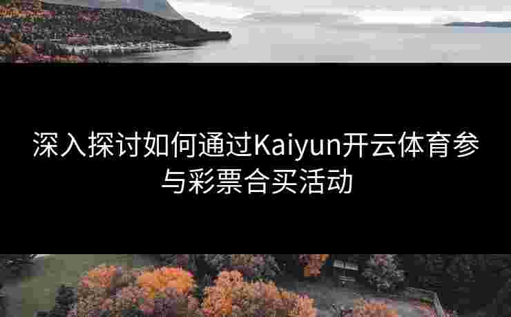 深入探讨如何通过Kaiyun开云体育参与彩票合买活动